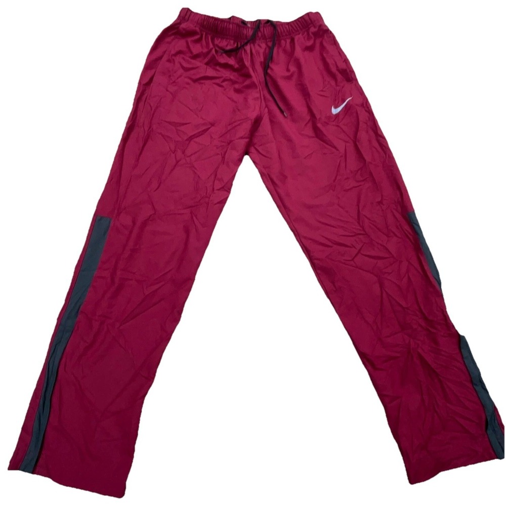 Nike Pants Women XL Red Gray‎ Track Suit Windbreakers Joggers Dri Fit Unlined